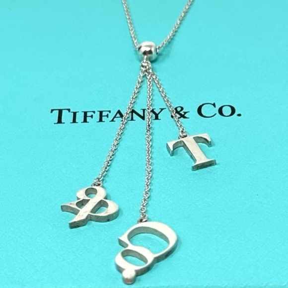 Authentic Tiffany & Co T&co Logo LavalierNecklace.